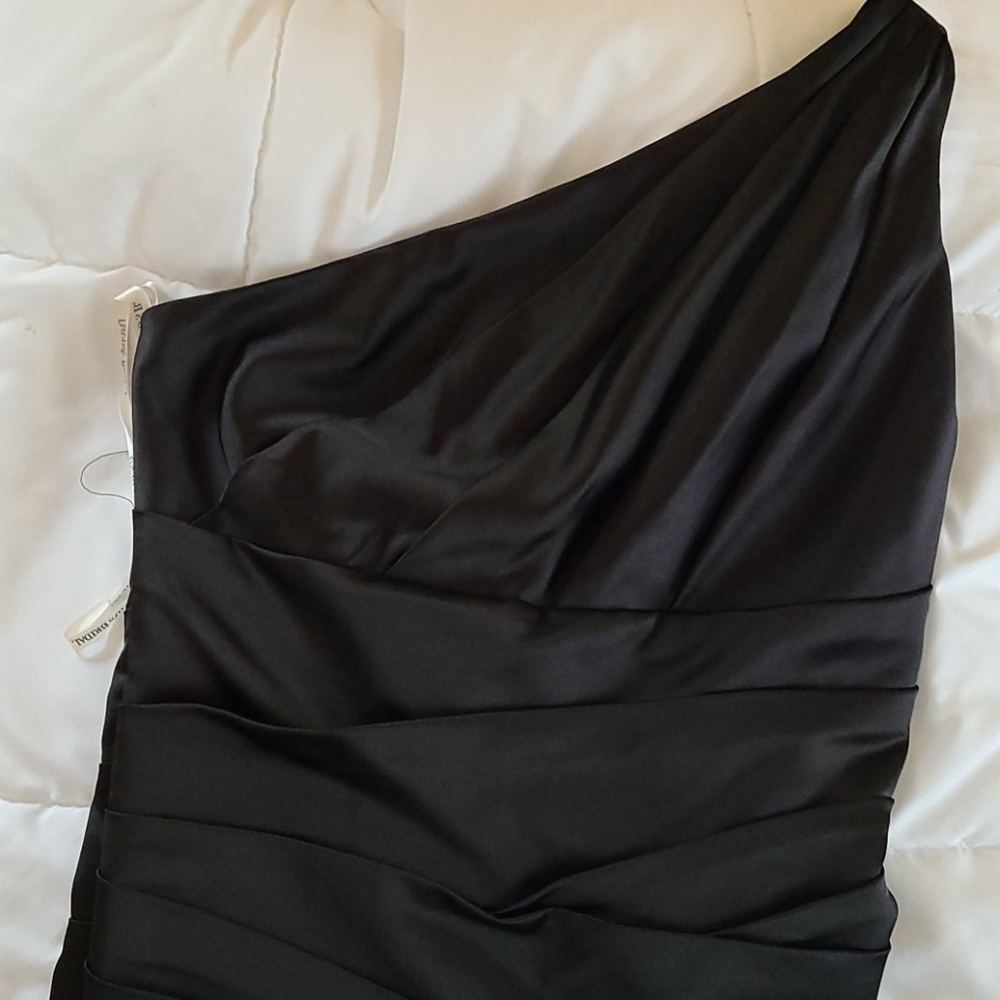 Davids bridal size 8 black satin party dress